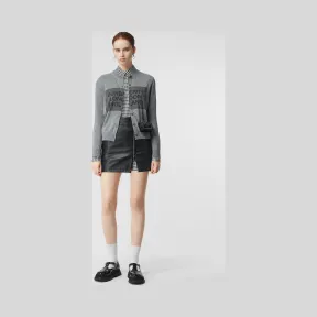 博百利/Burberry 女士 徽标装饰羊绒开衫 (灰色) 45483321