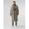博百利/Burberry 男士 绗缝裁片格纹羊毛混纺 Trench 风衣  45635481