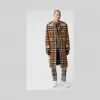 博百利/Burberry 男士 双面对比格纹羊毛牛角扣大衣  45649681