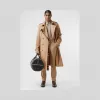 博百利/Burberry 男士 House 格纹装饰丝毛混纺翻折式 Trench 风衣  45655141