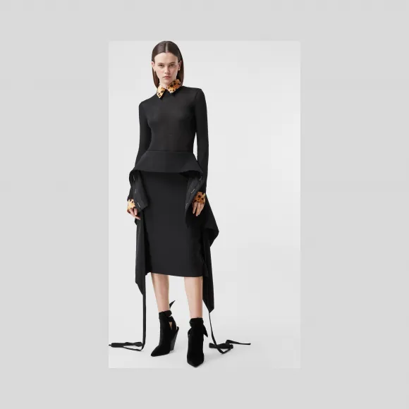 博百利/Burberry 女士 长袖斑点猴子印花羊绒上衣  45668571