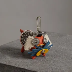 博百利/Burberry 女士 Trevor 苏格兰梗造型皮革吊饰 (石灰岩色) 80015141