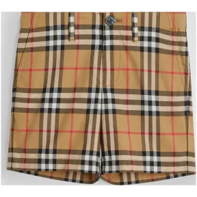 博百利/Burberry 儿童用品 Vintage 格纹棉质量裁短裤 (古典黄色)  80015511