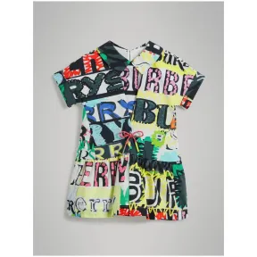 博百利/Burberry  徽标印花棉质抽绳连衣裙  80016551