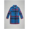 博百利/Burberry  格纹羊毛量裁大衣 (矿蓝色)  80032301