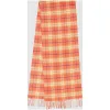 博百利/Burberry 男士 经典 Vintage 格纹羊绒围巾 (珊瑚色)  80047141