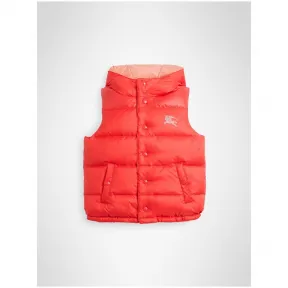 博百利/Burberry 儿童用品 双面两穿防渗雨连帽羽绒背心 (珊瑚粉红)  80052211