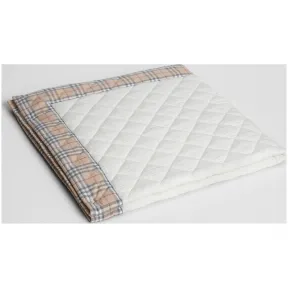 博百利/Burberry 儿童用品 Vintage 格纹菱形绗缝棉质婴儿毛毯 (白色) - 童装  80067431