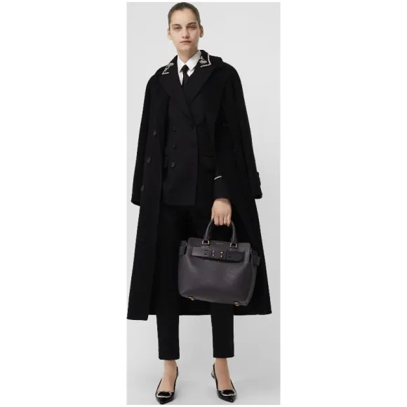 博百利/Burberry 女士 双面羊绒量裁大衣 (黑色) 80074121