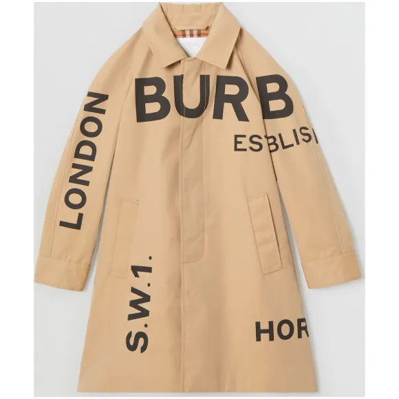博百利/Burberry 儿童用品 Horseferry 印花棉质嘎巴甸轻便大衣 (蜂蜜色)  80090011