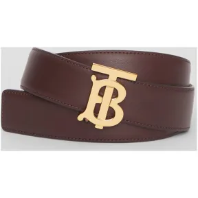 博百利/Burberry 女士 两面双用专属标识图案皮革腰带 (大不列颠红 / 玫瑰米色) 80097821