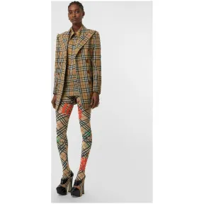 博百利/Burberry 女士 Vintage 格纹羊毛斜纹迷你裙 (古典黄色)  80107681