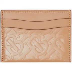 博百利/Burberry 女士 专属标识皮革卡片夹 (浅驼色) 80109741