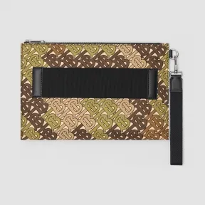 博百利/Burberry 男士 专属标识印花拉链收纳袋 (卡其绿)  80118721