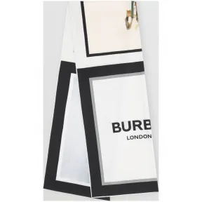 博百利/Burberry 男士 蒙太奇拼徽标印花丝巾 (黑白)  80119501