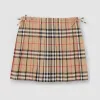 博百利/Burberry 童装 Vintage 格纹褶饰半裙 (典藏米色)  80121231
