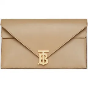 博百利/Burberry 女士 TB 小号专属标识皮革信封手拿包 (蜂蜜色) 80121931