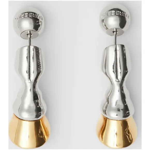 博百利/Burberry 女士 镀金镀钯金蹄型耳环 (钯金色 / 浅金色) 80128431