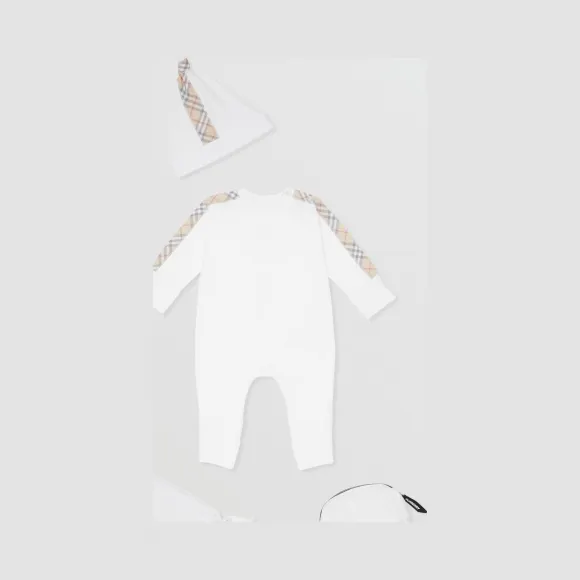 博百利/Burberry 格纹棉质三件套婴儿礼品套装  P80140731