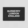 博百利/Burberry 男士 徽标印花尼龙旅行钱夹 (黑色 / 白色)  80147231
