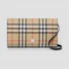 博百利/Burberry Vintage 格纹环保帆布钱夹（含可拆式背带） (黑色) - 女士  80151351