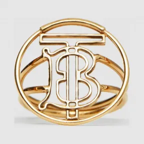 博百利/Burberry 女士 镀金专属标识图案戒指 (浅金色) 80152021