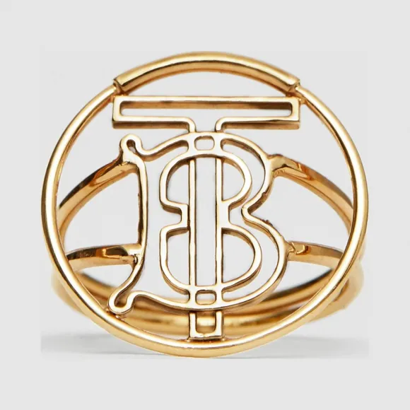 博百利/Burberry 女士 镀金专属标识图案戒指 (浅金色) 80152021