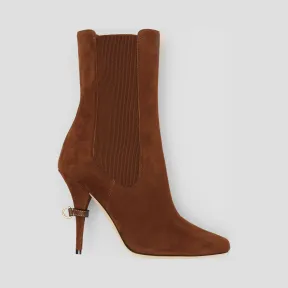 博百利/Burberry 女士 D型环细节麂皮及踝靴 (棕褐色) 80154251