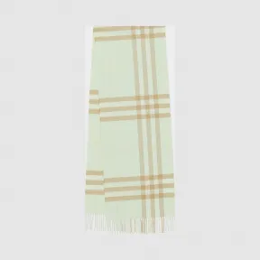 博百利/Burberry 女士 经典格纹羊绒围巾 (淡绿色)  80164001