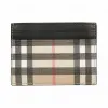 博百利/Burberry Vintage 格纹环保帆布拼皮革卡片夹 (典藏米色) - 男士  80166141
