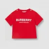 博百利/Burberry 童装 徽标印花棉质 T 恤衫 (亮红色) 80168231