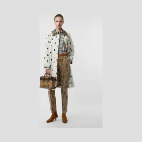 博百利/Burberry 女士 动物纹棉质轻便大衣 (白色) 80173511