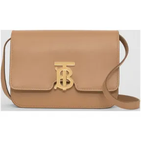 博百利/Burberry 女士 TB 小号专属标识皮革锁扣包 (浅驼色) 80177981