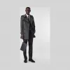 博百利/Burberry 羊毛混纺 Trench 风衣 (炭灰色) - 男士  80188171