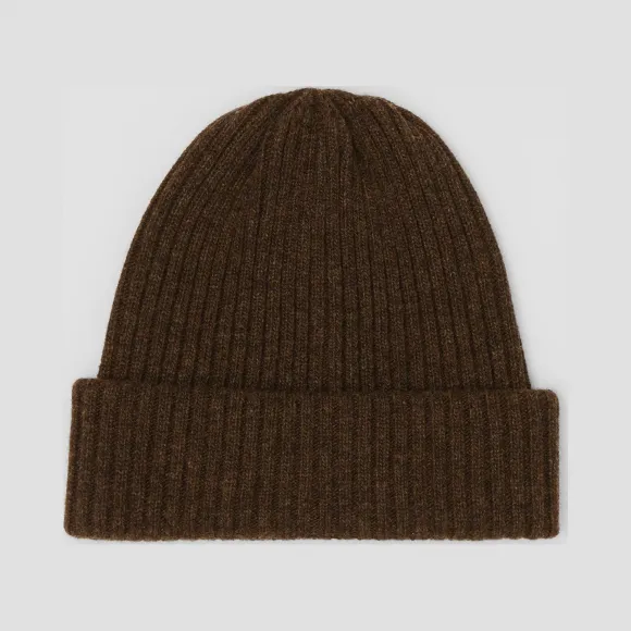博百利/Burberry 女士 罗纹针织羊毛帽 (深棕色)  80209511