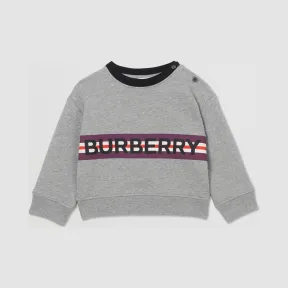 博百利/Burberry 童装 徽标印花平织运动衫 (麻灰色) 80212461