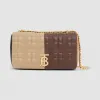 博百利/Burberry Lola - 小号绗缝拼色羔羊皮萝纳包 (柔黄褐色/ 深摩卡色) - 女士  80229771
