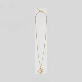 博百利/Burberry B 字母吊饰镀金项链  P80236071