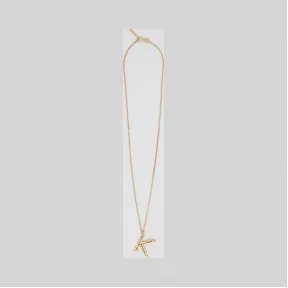 博百利/Burberry K 字母吊饰镀金项链  P80236161