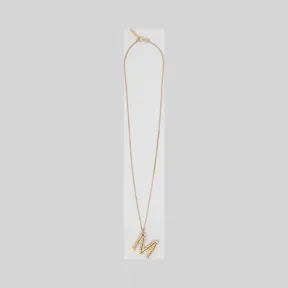 博百利/Burberry M 字母吊饰镀金项链  P80236181