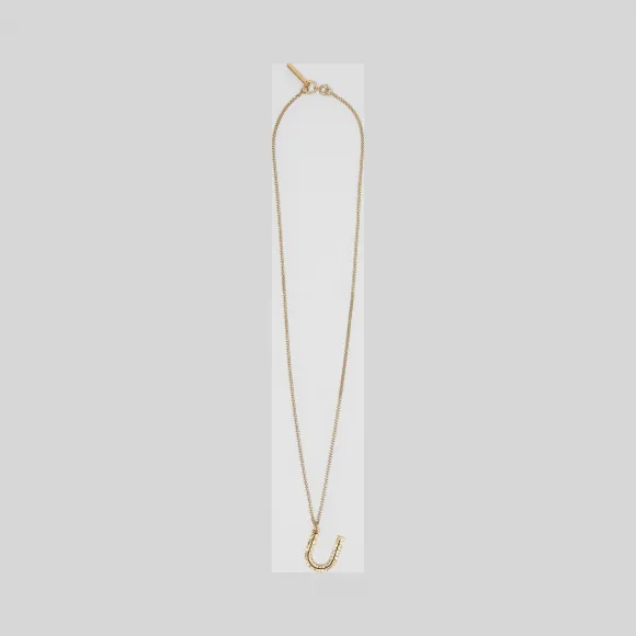 博百利/Burberry U 字母吊饰镀金项链  P80236261