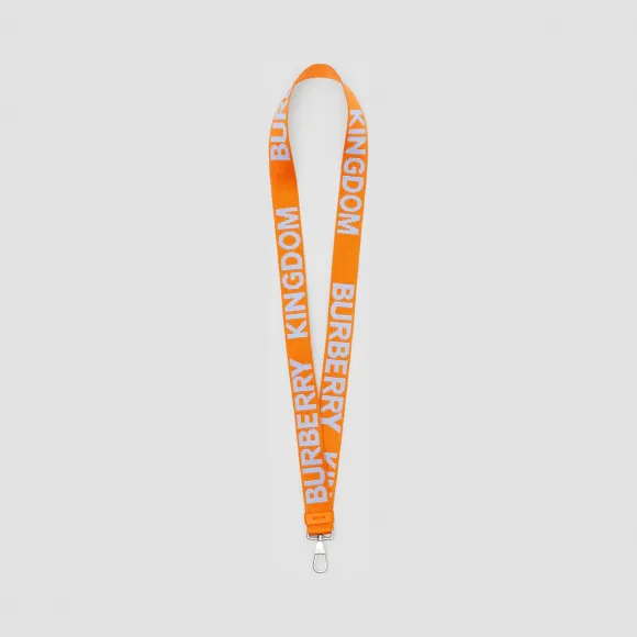 博百利/Burberry 徽标提花挂带 (婴儿蓝 / 亮橙色) - 男士  80242441