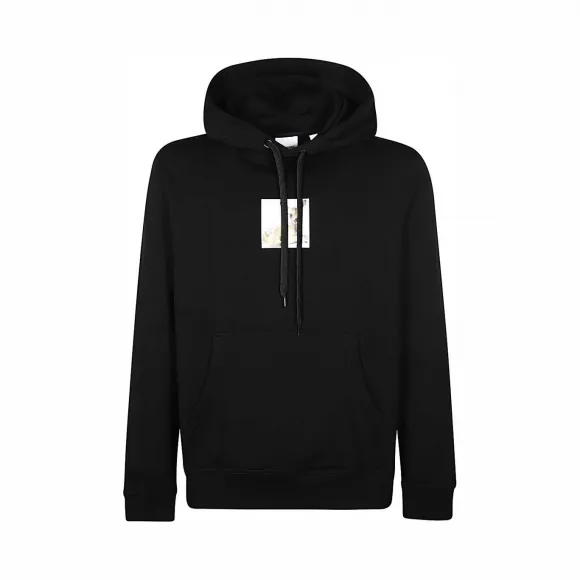 博百利/Burberry 鹿印花宽松棉质连帽衫 (黑色) - 女士  80246551