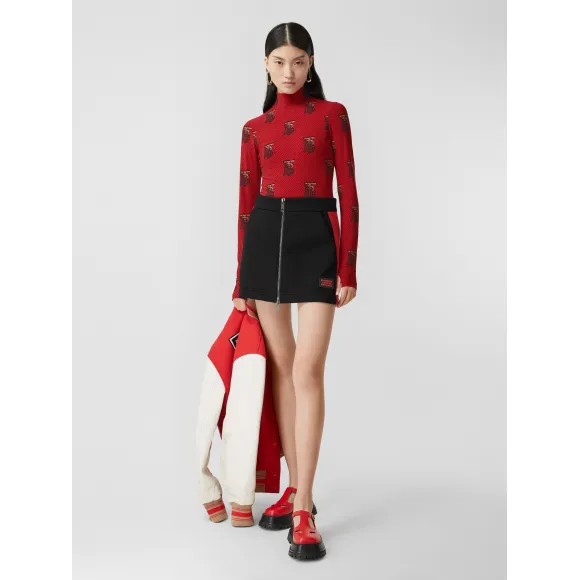 博百利/Burberry 专属标识图案弹力尼龙连体衣 (亮红色) - 女士  80249241