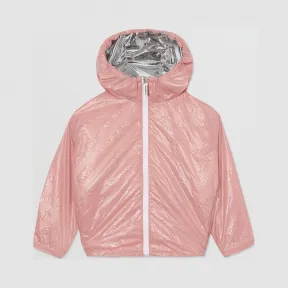 博百利/Burberry 徽标印花轻盈连帽外套 (迷雾粉红) - 女童  80251501