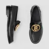 博百利/Burberry 专属标识图案皮革休闲便鞋 (黑色) - 男士  80257571
