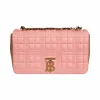 博百利/Burberry Lola - 小号绗缝双色羔羊皮萝纳包 (牡丹色 / 驼色) - 女士  80268301