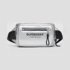 博百利/Burberry 金属感涂层帆布腰包 (银色) - 男士  80289471