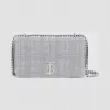 博百利/Burberry Lola – 小号绗缝平织萝纳包 (灰褐色麻灰)  80293121