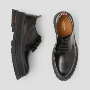 博百利/Burberry 男士 徽标装饰皮革德比鞋  80313581